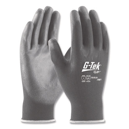 Gp Polyurethane-coated Nylon Gloves, En388: 1111, 10" Long, Small, Gray, 12 Pairs