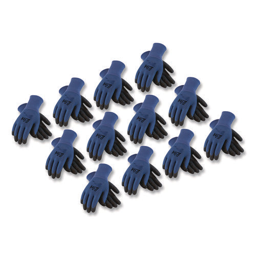 Gp Nitrile-coated Nylon Gloves, En388: 4121, 10" Long, Small, Blue/black, 12 Pairs