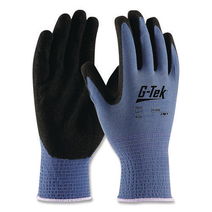 Gp Nitrile-coated Nylon Gloves, En388: 4121, 10" Long, Small, Blue/black, 12 Pairs