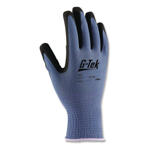 Gp Nitrile-coated Nylon Gloves, En388: 4121, 10" Long, X-large, Blue/black, 12 Pairs