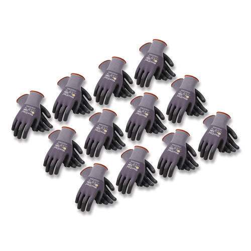 Endurance Seamless Knit Nylon Gloves, En388: 4131, X-large, Gray/black, 12 Pairs