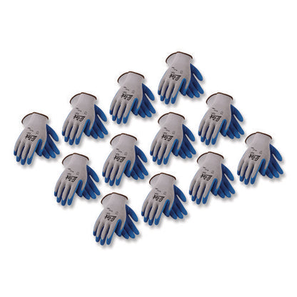 Gp Latex-coated Cotton/polyester Gloves, En388: 1111, 10" Long, X-large, Gray/blue, 12 Pairs