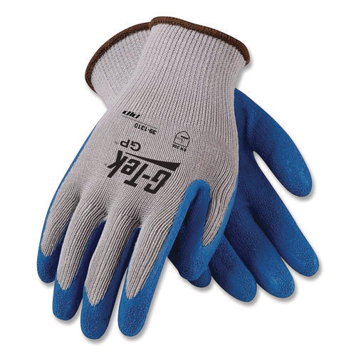 Gp Latex-coated Cotton/polyester Gloves, En388: 1111, 10" Long, X-large, Gray/blue, 12 Pairs