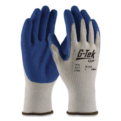 Gp Latex-coated Cotton/polyester Gloves, En388: 1111, 10" Long, X-large, Gray/blue, 12 Pairs