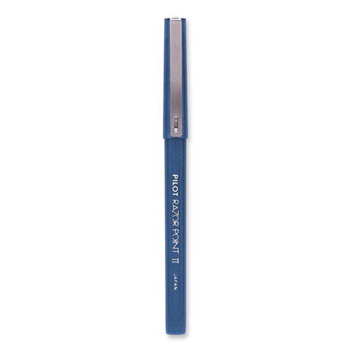 Razor Point Ii Super Fine Line Porous Point Pen, Stick, Super-fine 0.2 Mm, Blue Ink, Blue Barrel, Dozen