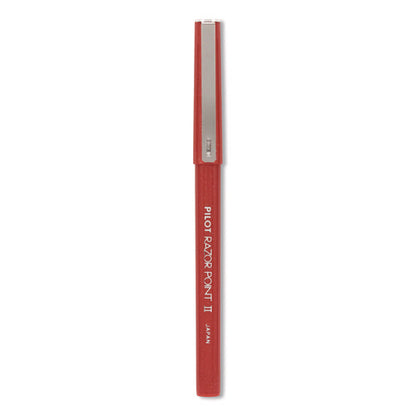 Razor Point Ii Super Fine Line Porous Point Pen, Stick, Super-fine 0.2 Mm, Red Ink, Red Barrel, Dozen