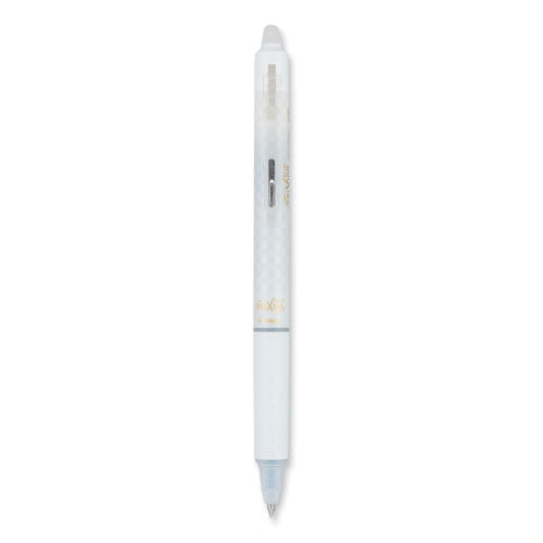 Frixion Ball Clicker Erasable Gel Pen, Retractable, Extra-fine 0.5 Mm, Black Ink, White Barrel, Dozen