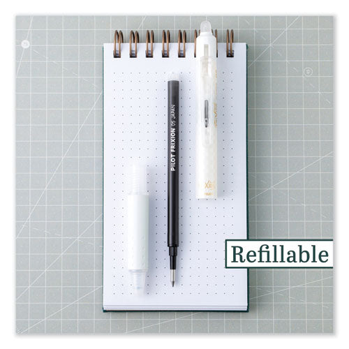 Frixion Ball Clicker Erasable Gel Pen, Retractable, Extra-fine 0.5 Mm, Black Ink, White Barrel, Dozen