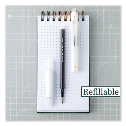 Frixion Ball Clicker Erasable Gel Pen, Retractable, Extra-fine 0.5 Mm, Black Ink, White Barrel, Dozen
