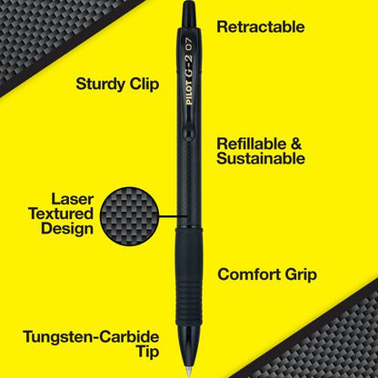 G2 Edge Premium Gel Pen, Retractable, Fine 0.7 Mm, Black Ink, Black Barrel, 36/pack