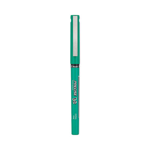 Precise V5 Rollerball Pen, Stick, Extra-fine 0.5 Mm, Green Ink, Green/clear Barrel, Dozen