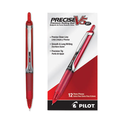 Precise V5rt Rollerball Pen, Retractable, Extra-fine 0.5 Mm, Red Ink, Red Barrel
