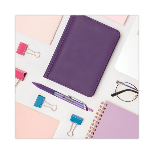 Precise V5rt Rollerball Pen, Retractable, Extra-fine 0.5 Mm, Purple Ink, Purple Barrel
