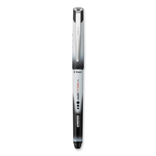 Vball Rt Liquid Ink Rollerball Pen, Retractable, Extra-fine 0.5 Mm, Black Ink, Black/white Barrel