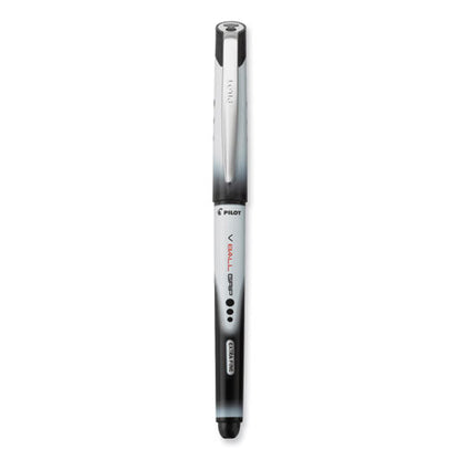 Vball Rt Liquid Ink Rollerball Pen, Retractable, Extra-fine 0.5 Mm, Black Ink, Black/white Barrel