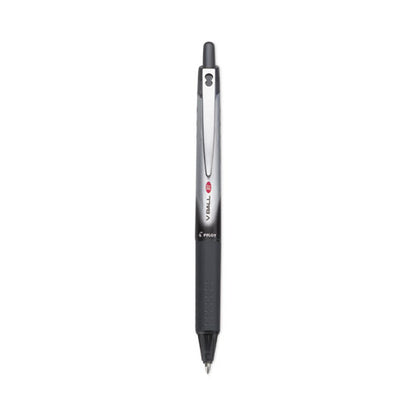 Vball Rt Liquid Ink Rollerball Pen, Retractable, Fine 0.7 Mm, Black Ink, Black/white Barrel