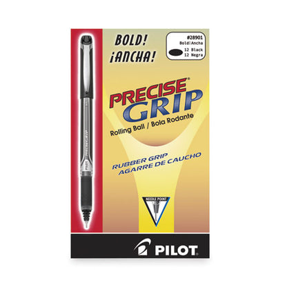 Precise Grip Rollerball Pen, Stick, Bold 1 Mm, Black Ink, Black Barrel