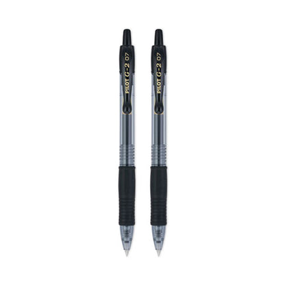 G2 Premium Gel Pen, Retractable, Fine 0.7 Mm, Black Ink, Smoke/black Barrel, 2/pack