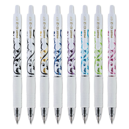 G2 Fashion Premium Gel Pen, Retractable, Fine 0.7 Mm, Assorted Ink And Barrel Colors, 5/pack