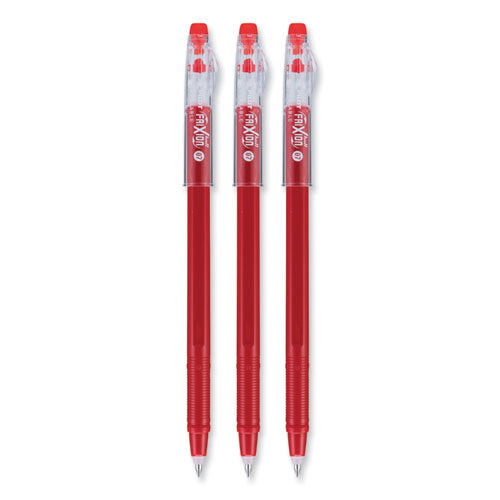 Frixion Colorsticks Erasable Gel Pen, Stick, Fine 0.7 Mm, Red Ink, Red Barrel, Dozen