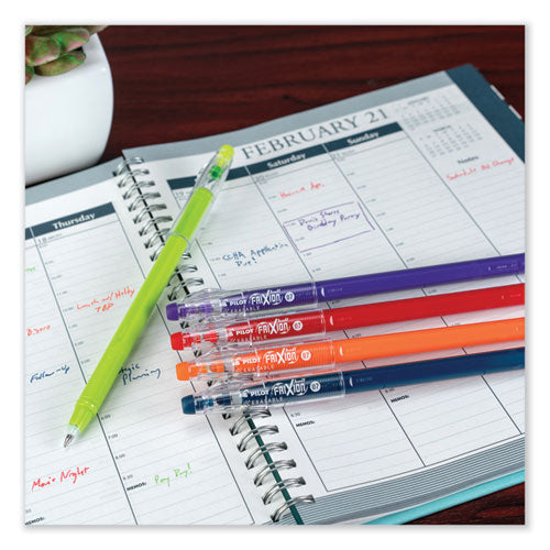 Frixion Colorsticks Erasable Gel Pen, Stick, Fine 0.7 Mm, Red Ink, Red Barrel, Dozen