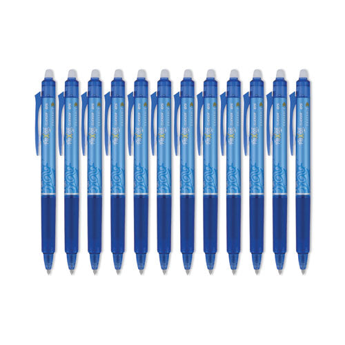 Frixion Clicker Erasable Gel Pen, Retractable, Extra-fine 0.5 Mm, Blue Ink, Blue Barrel, Dozen