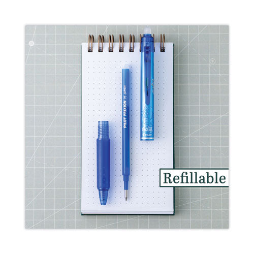Frixion Clicker Erasable Gel Pen, Retractable, Extra-fine 0.5 Mm, Blue Ink, Blue Barrel, Dozen
