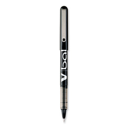 Vball Liquid Ink Rollerball Pen, Stick, Extra-fine 0.5 Mm, Black Ink, Black/clear Barrel, Dozen