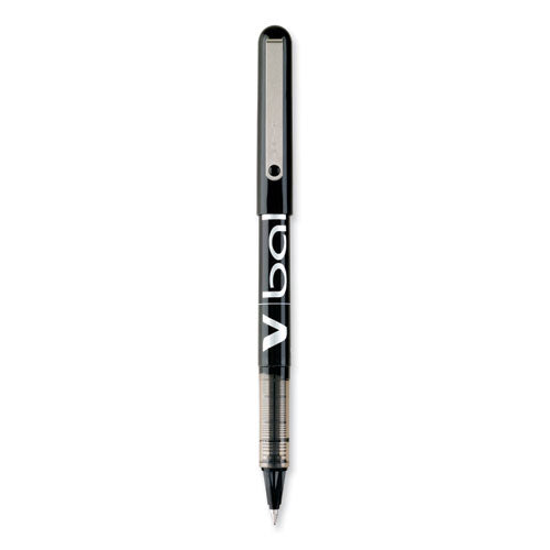 Vball Liquid Ink Rollerball Pen, Stick, Extra-fine 0.5 Mm, Black Ink, Black/clear Barrel, Dozen
