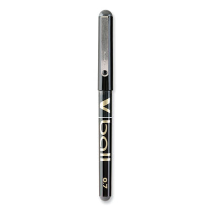 Vball Liquid Ink Rollerball Pen, Stick, Extra-fine 0.5 Mm, Black Ink, Black/clear Barrel, Dozen