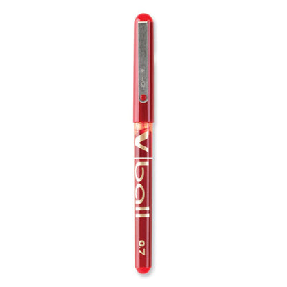 Vball Liquid Ink Rollerball Pen, Stick, Extra-fine 0.5 Mm, Red Ink, Red/clear Barrel, Dozen