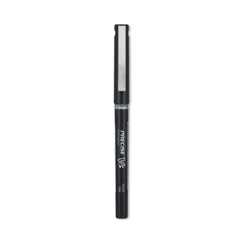 Precise V5 Rollerball Pen, Stick, Extra-fine 0.5 Mm, Black Ink, Black/clear Barrel, Dozen