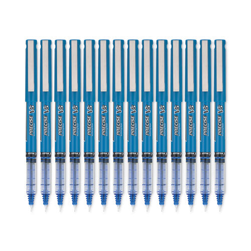 Precise V5 Rollerball Pen, Stick, Extra-fine 0.5 Mm, Blue Ink, Blue/clear Barrel, Dozen
