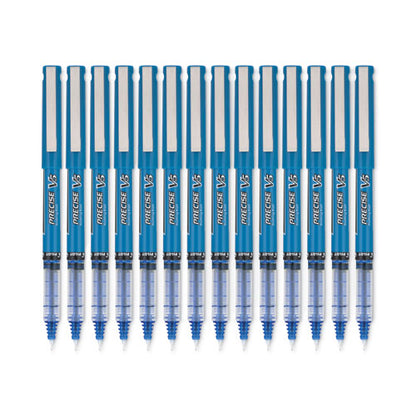 Precise V5 Rollerball Pen, Stick, Extra-fine 0.5 Mm, Blue Ink, Blue/clear Barrel, Dozen