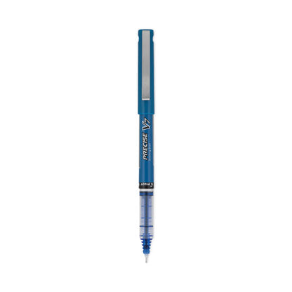 Precise V7 Rollerball Pen, Stick, Fine 0.7 Mm, Blue Ink, Blue/clear Barrel, Dozen