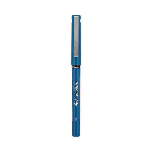 Precise V7 Rollerball Pen, Stick, Fine 0.7 Mm, Blue Ink, Blue/clear Barrel, Dozen
