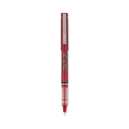 Precise V7 Rollerball Pen, Stick, Fine 0.7 Mm, Red Ink, Red/clear Barrel, Dozen