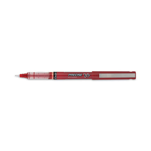 Precise V7 Rollerball Pen, Stick, Fine 0.7 Mm, Red Ink, Red/clear Barrel, Dozen
