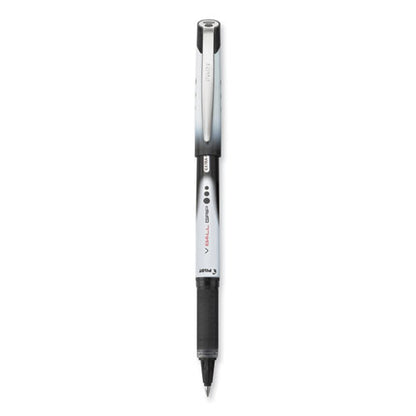 Vball Grip Liquid Ink Rollerball Pen, Stick, Extra-fine 0.5 Mm, Black Ink, Black/white Barrel, Dozen