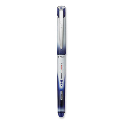 Vball Grip Liquid Ink Rollerball Pen, Stick, Extra-fine 0.5 Mm, Blue Ink, Blue/white Barrel, Dozen