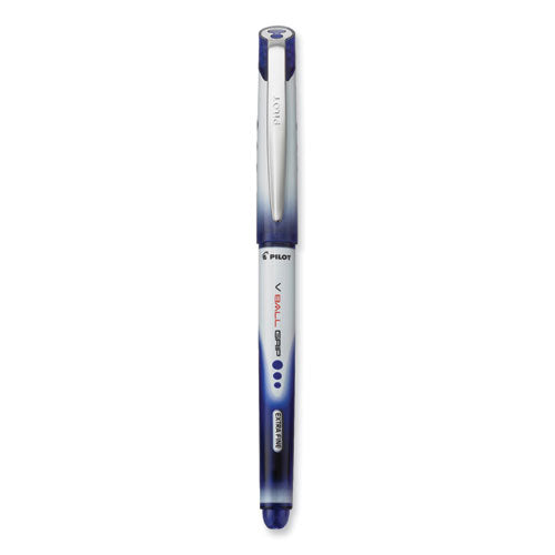 Vball Grip Liquid Ink Rollerball Pen, Stick, Extra-fine 0.5 Mm, Blue Ink, Blue/white Barrel, Dozen