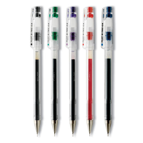 G-tec-c Ultra Gel Pen, Stick, Ultra-fine 0.4 Mm, Assorted Ink And Barrel Colors, 5/pack