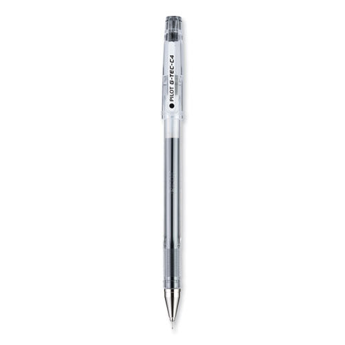 G-tec-c Ultra Gel Pen, Stick, Ultra-fine 0.4 Mm, Black Ink, Clear/black Barrel, Dozen