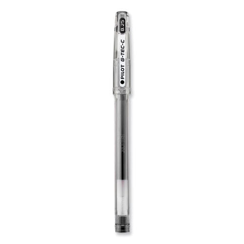 G-tec-c Ultra Gel Pen, Stick, Ultra-fine 0.4 Mm, Black Ink, Clear/black Barrel, Dozen