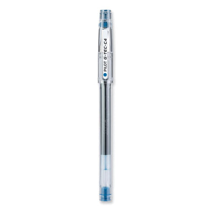 G-tec-c Ultra Gel Pen, Stick, Ultra-fine 0.4 Mm, Blue Ink, Clear/blue Barrel, Dozen