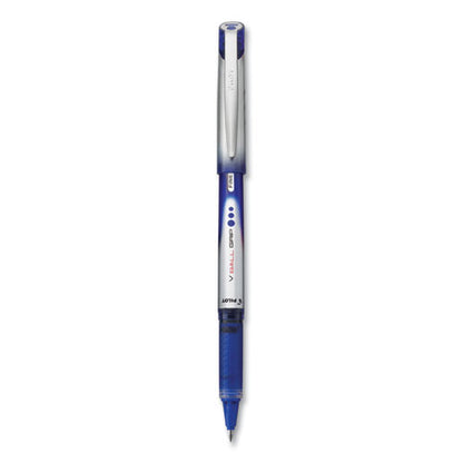 Vball Grip Liquid Ink Rollerball Pen, Stick, Fine 0.7 Mm, Blue Ink, Blue/silver Barrel, Dozen