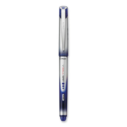 Vball Grip Liquid Ink Rollerball Pen, Stick, Fine 0.7 Mm, Blue Ink, Blue/silver Barrel, Dozen