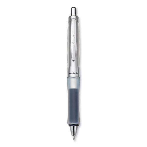 Dr. Grip Center Of Gravity Ballpoint Pen, Retractable, Medium 1 Mm, Black Ink, Silver/charcoal Barrel