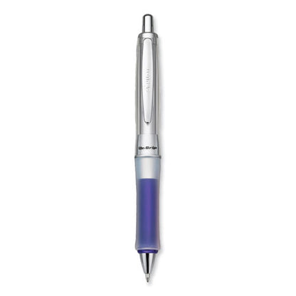 Dr. Grip Center Of Gravity Ballpoint Pen, Retractable, Medium 1 Mm, Black Ink, Silver/navy Barrel