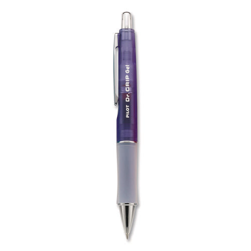 Dr. Grip Gel Pen, Retractable, Fine 0.7 Mm, Black Ink, Translucent Purple Barrel